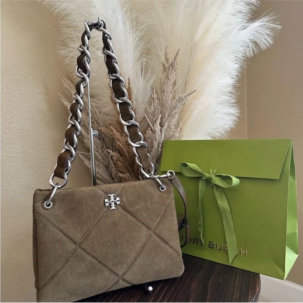 Tory Burch SMALL KIRA DIAMOND QUILT SUEDE SHOULDER BAG - Picture 2 of 16
